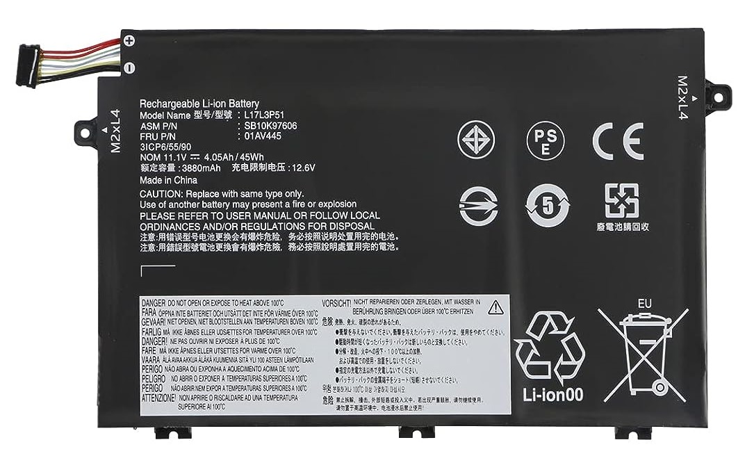 Batterie pour Lenovo ThinkPad SB10K97606 SB10K97608 01AV4444 L17C3P51 L17M3P52 SB10K97609 01AV445 L17L3P51 (compatible)