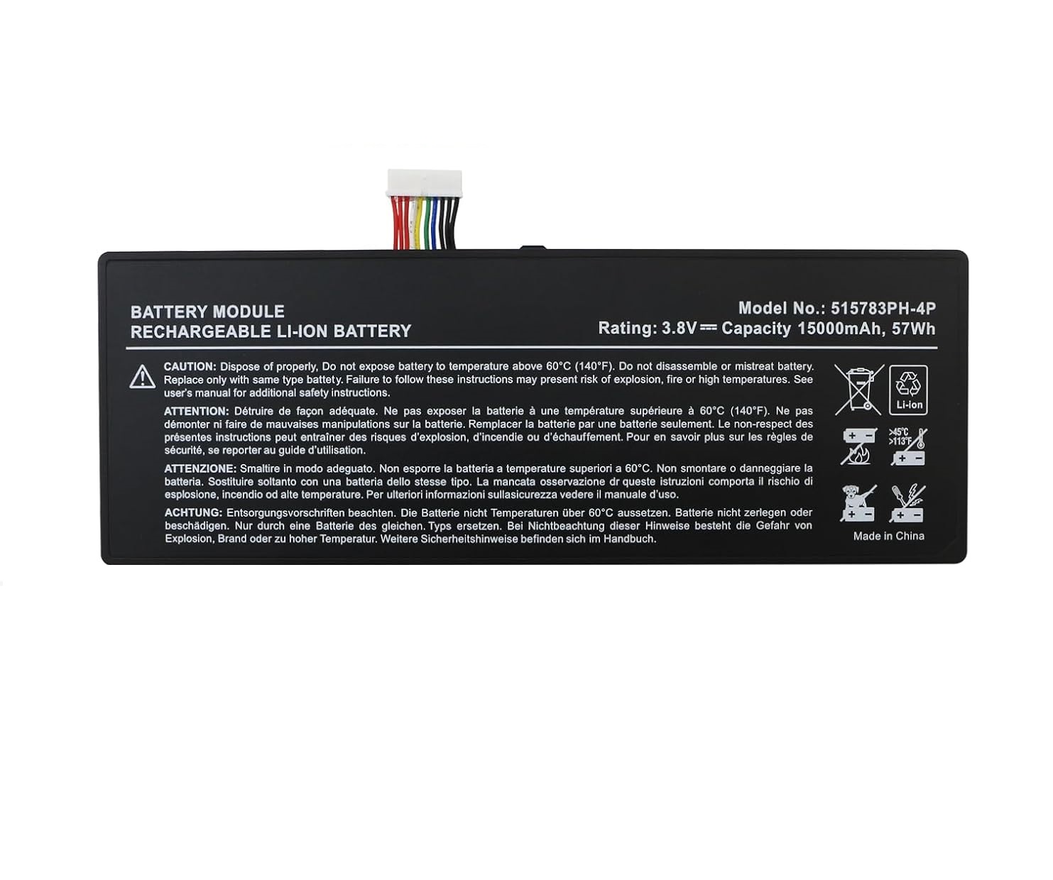 Batterie pour 515783PH-4P 15000mAh AUTEL MaxiCOM MK908 MK908P MaxiSys Pro(compatible)