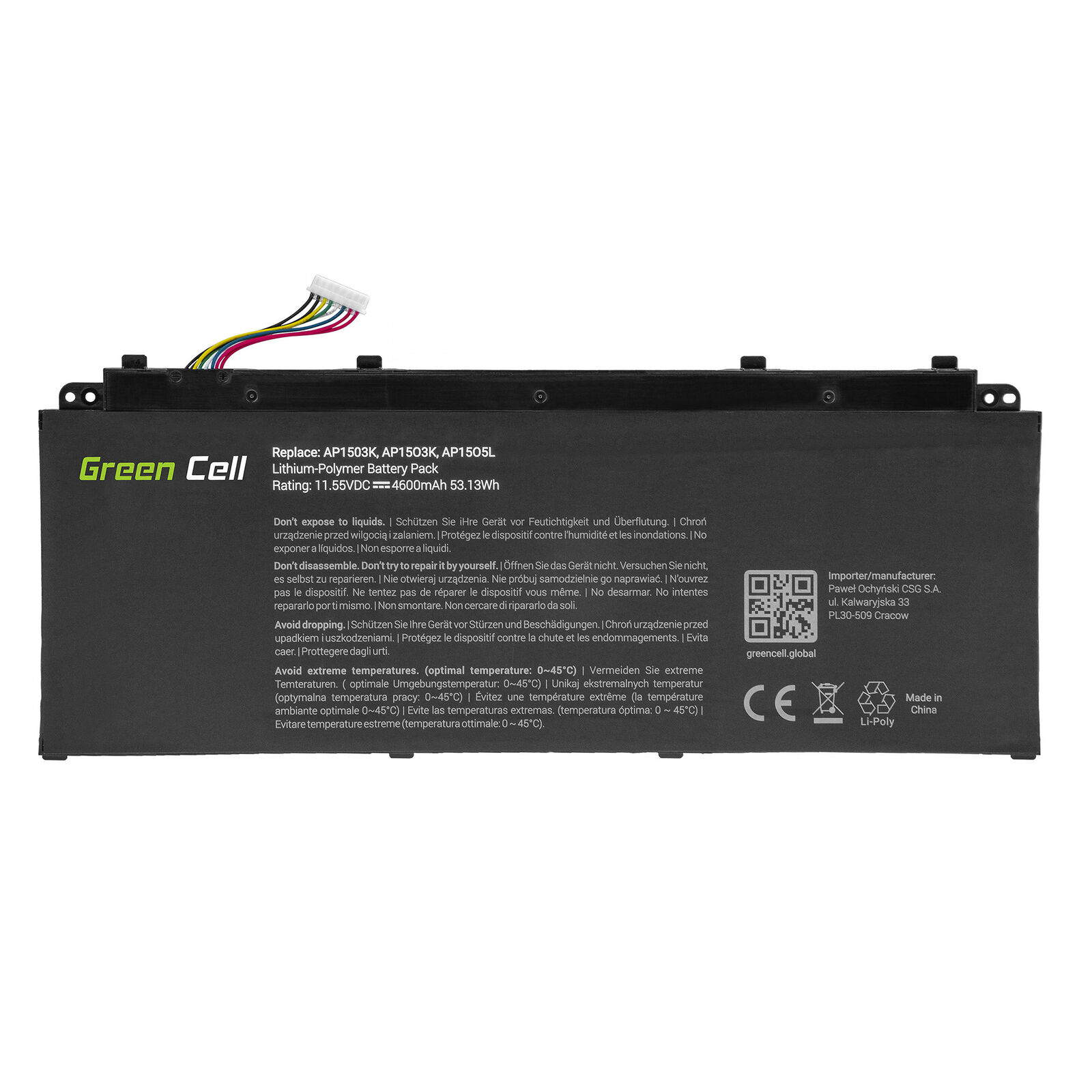 Batterie pour AP1503K AP1505L AP15O3K AP15O5L Acer Aspire S 13 Swift 1 Swift 5(compatible)