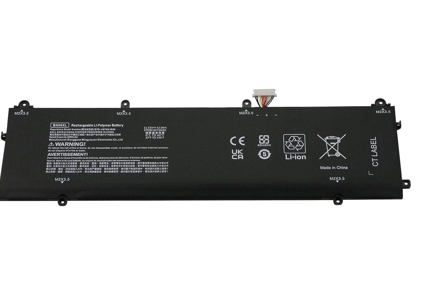 Batterie pour BN06XL HP Spectre X360 15-EB0083NR BN06072XL L68235-1C1 HSTNN-IB9A 9A 68299-0055 (compatible)