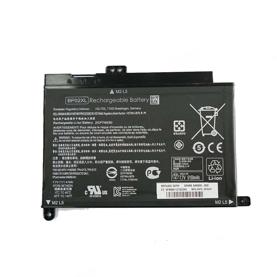 Batterie pour HP BP02XL Pavilion 15-au004tx 15-au009tx 15-au012tx 849909-855(compatible)
