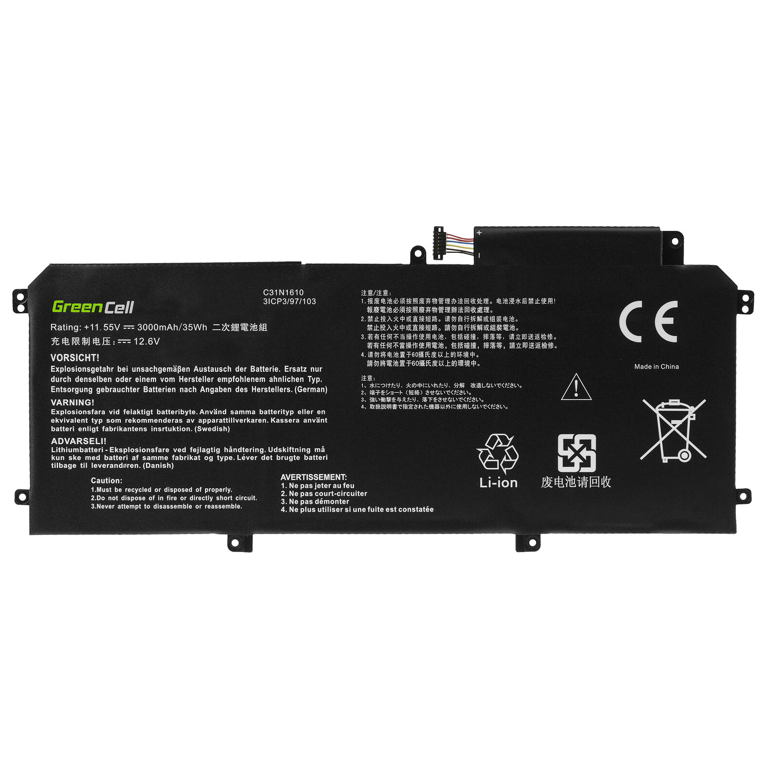 Batterie pour 3000mAh Asus ZenBook UX330C UX330CA C31N1610(compatible)