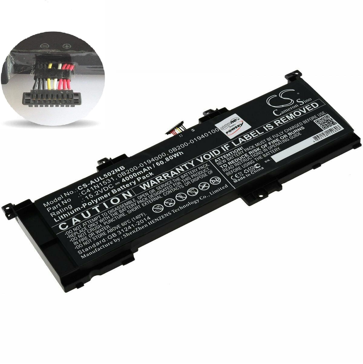 Batterie pour Asus GL502VY-DS71 GL502VY-DS74 Rog GL502VS GL502VT Rog Strix GL502VS C41N1531 0B200-01940100 (compatible) - Cliquez sur l'image pour la fermer