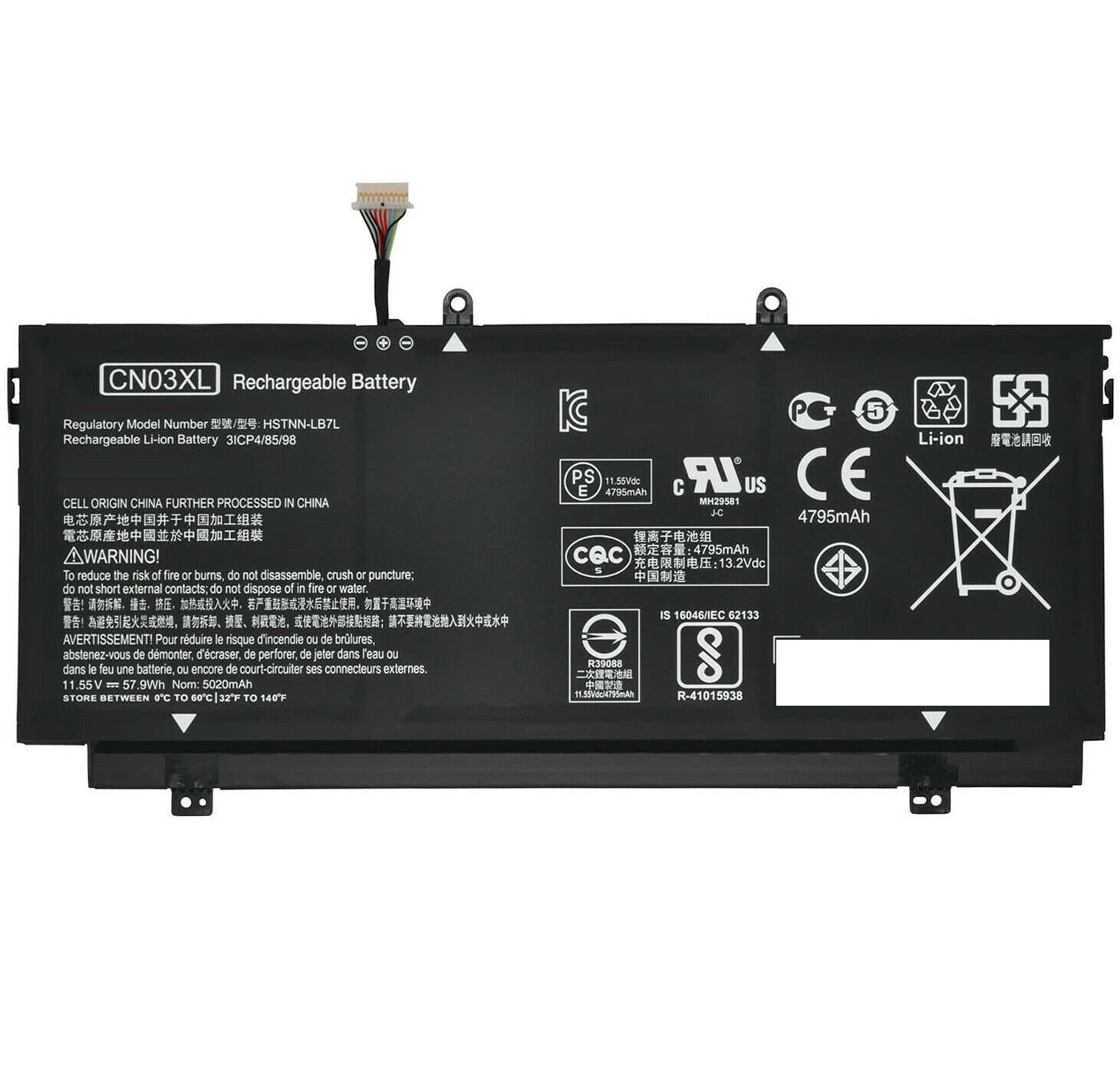 Batterie pour CN03XL HP ENVY 13-AB, 13T-AB 11.55V 58WH 921439-855(compatible)