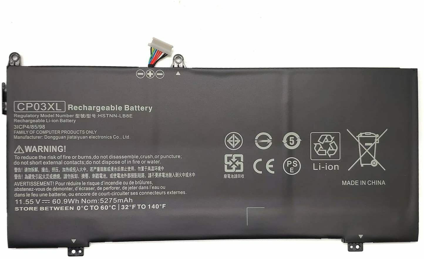 Batterie pour CP03XL TPN-Q195 HP Specter X360 13-AE000NC 13-AE000NE 13-AE000NF(compatible)