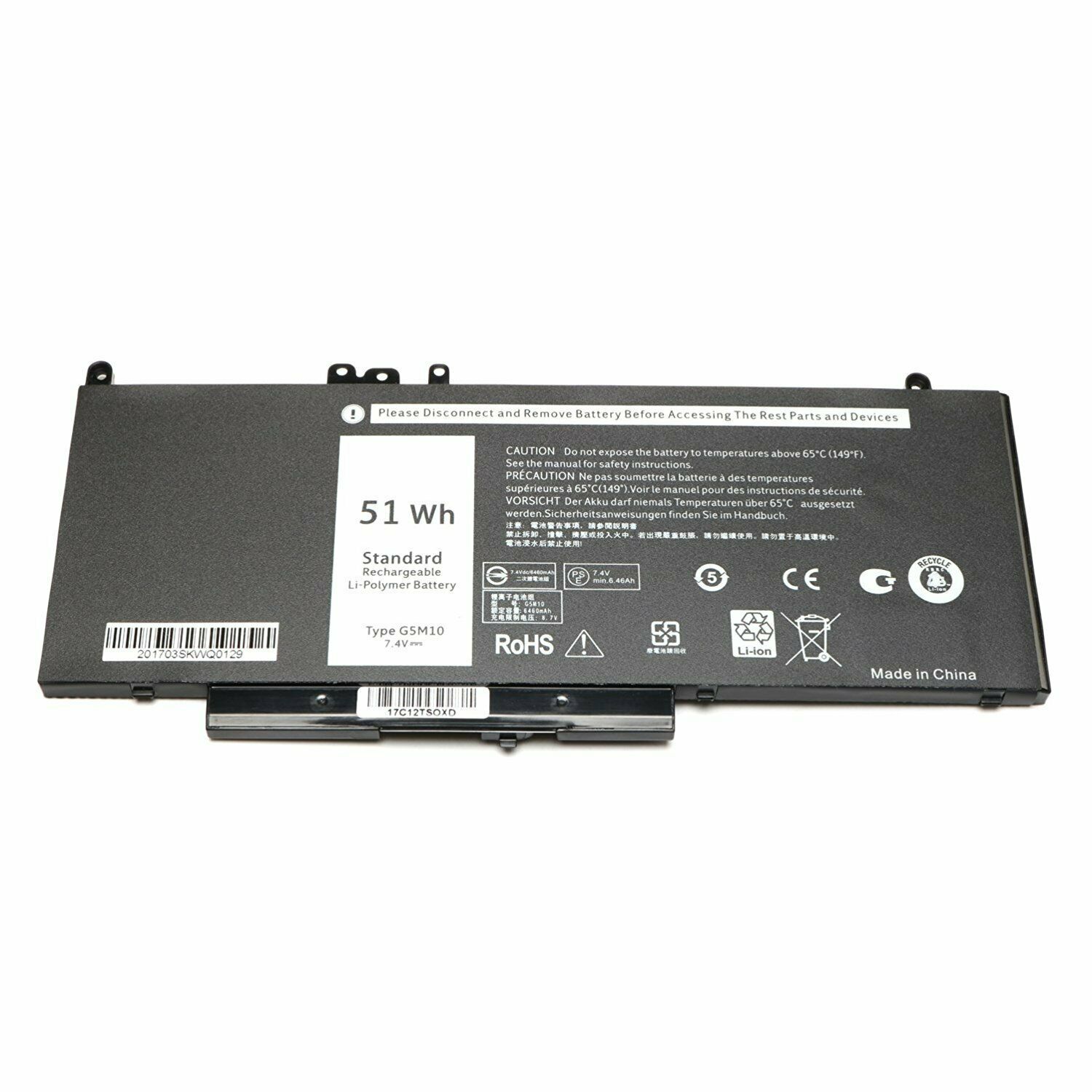 Batterie pour DELL LATITUDE E5250 E5270 E5450 E5470 E5550 E5570 G5M10 WYJC2 F5WW5(compatible)