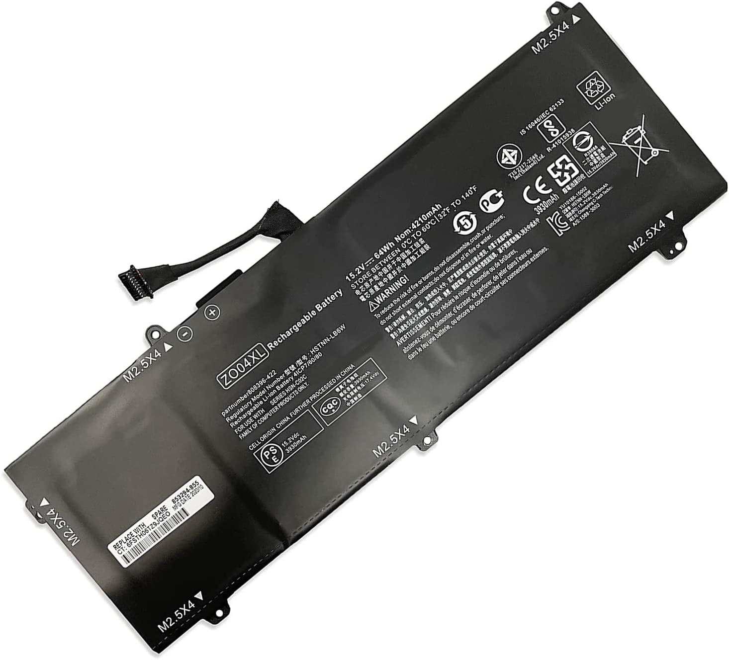 Batterie pour ZO04XL 808396-421 808450-002 HSTNN-LB6W HP ZBook Studio G3(compatible)