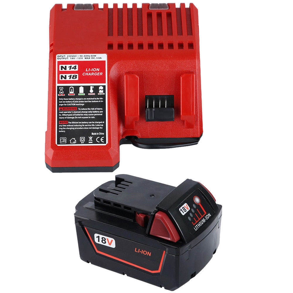 3000mAh 18V Li-Ion Batterie + chargeur pour MILWAUKEE M18 48-59-1812 1840(compatible)
