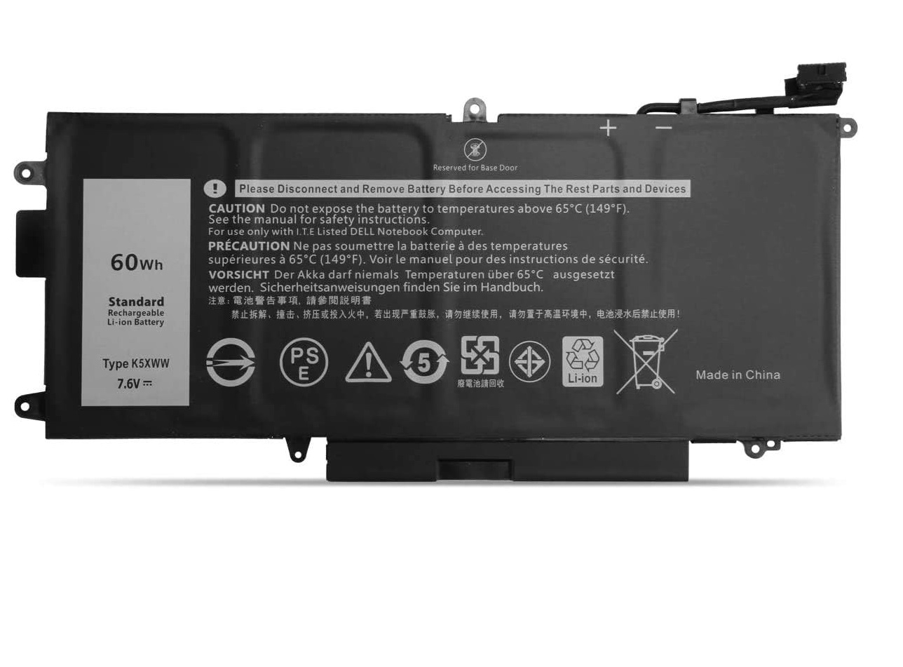 Batterie pour 7.6V 60Wh K5XWW Dell Latitude 5289 7389 7390 E5289 P29S001 P29S002 2-in-1 (compatible)