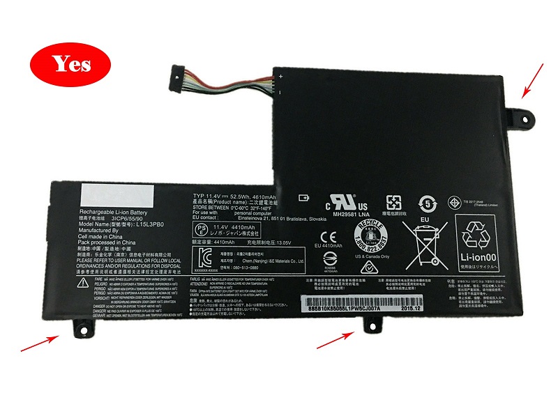 Batterie pour Lenovo 5B10K85055,L15L3PB0 Flex 4 1470, Flex 4 1480(compatible)