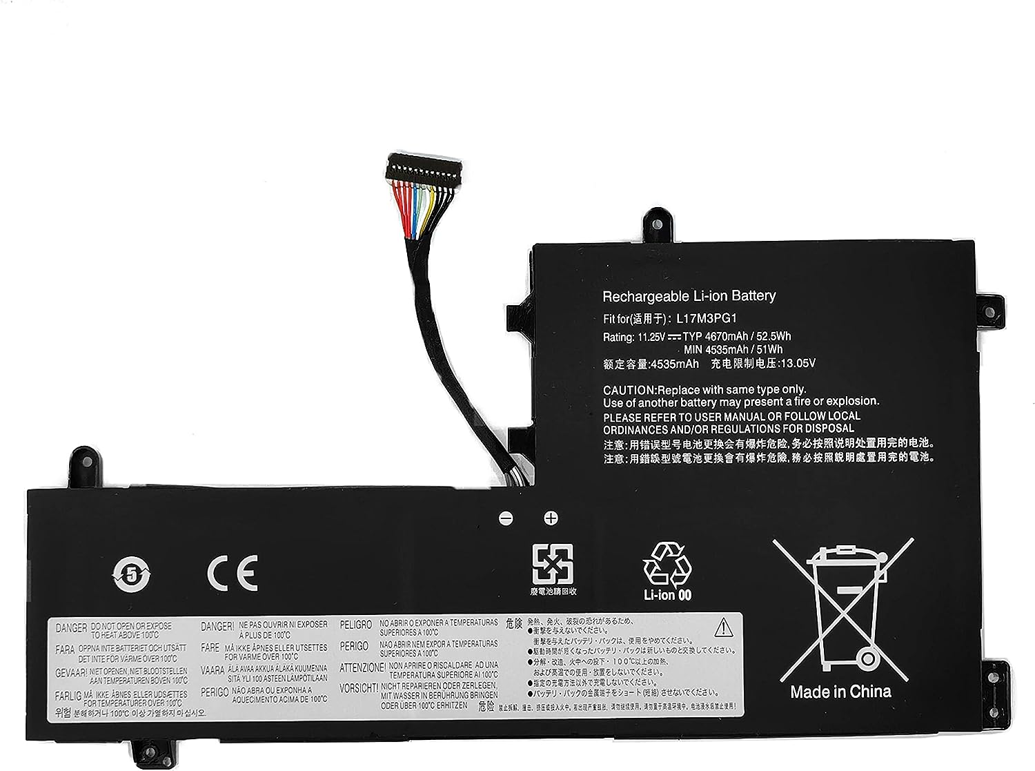 Batterie pour 11.25V L17M3PG3 L17M3PG1 Lenovo Y530 Y530-15ICH Y7000 Y7000P SB10W6711(compatible)