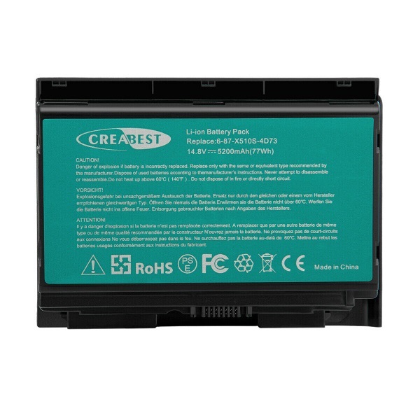 Batterie pour 6-87-X510S-4D73 14.8V Clevo P150HM Sager NP8130 NP8268 NP8278(compatible)