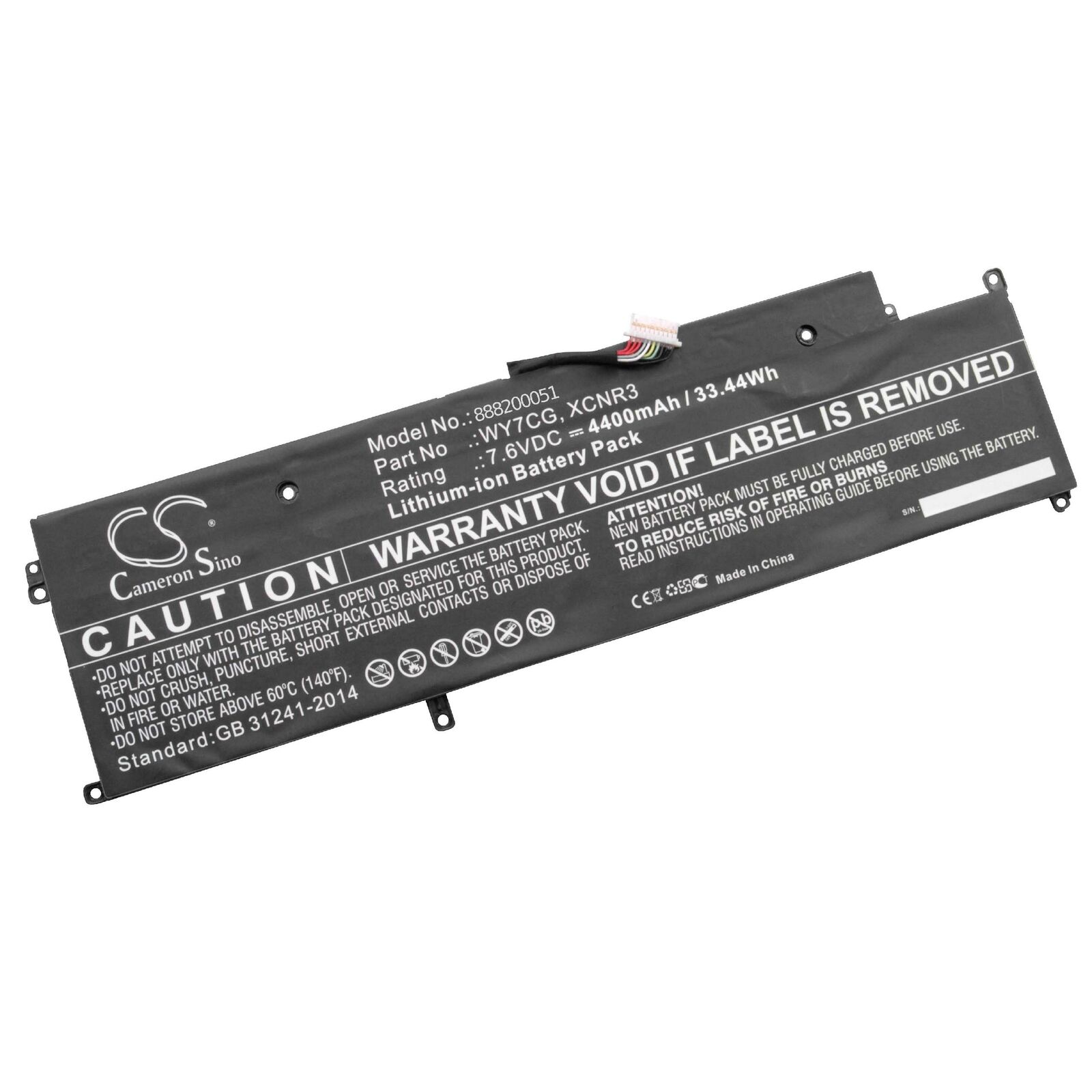 XCNR3 Dell Latitude 13 7000 Series 7370 E7370 P63NY N3KPR 4H34M WY7CG compatible battery