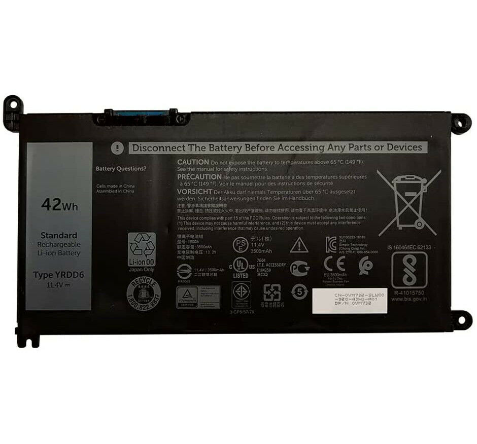 Batterie pour YRDD6 Dell Inspiron 15-3583 15 5591 5481 5482 5485 2In1 p93g(compatible)