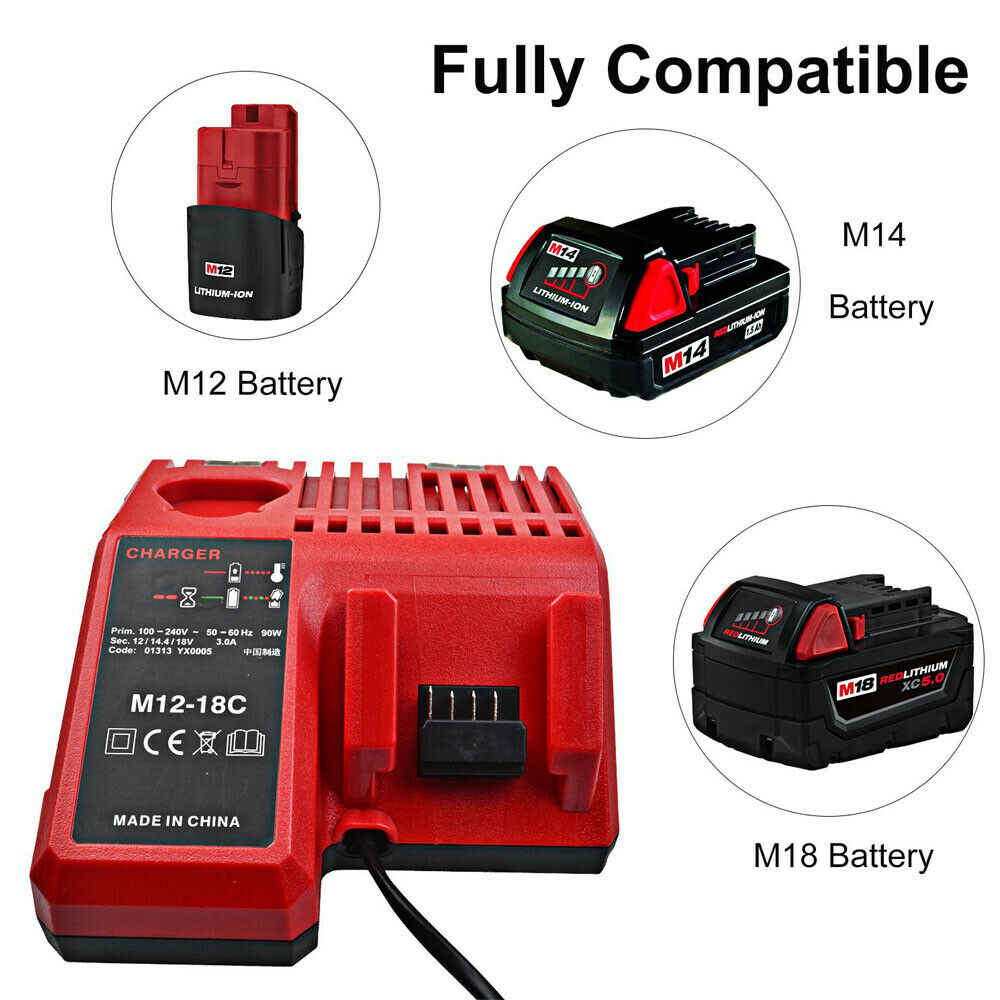 Chargeur Milwaukee M12-18C 48-59-1812 M18B4 18V Li-ion (compatible)